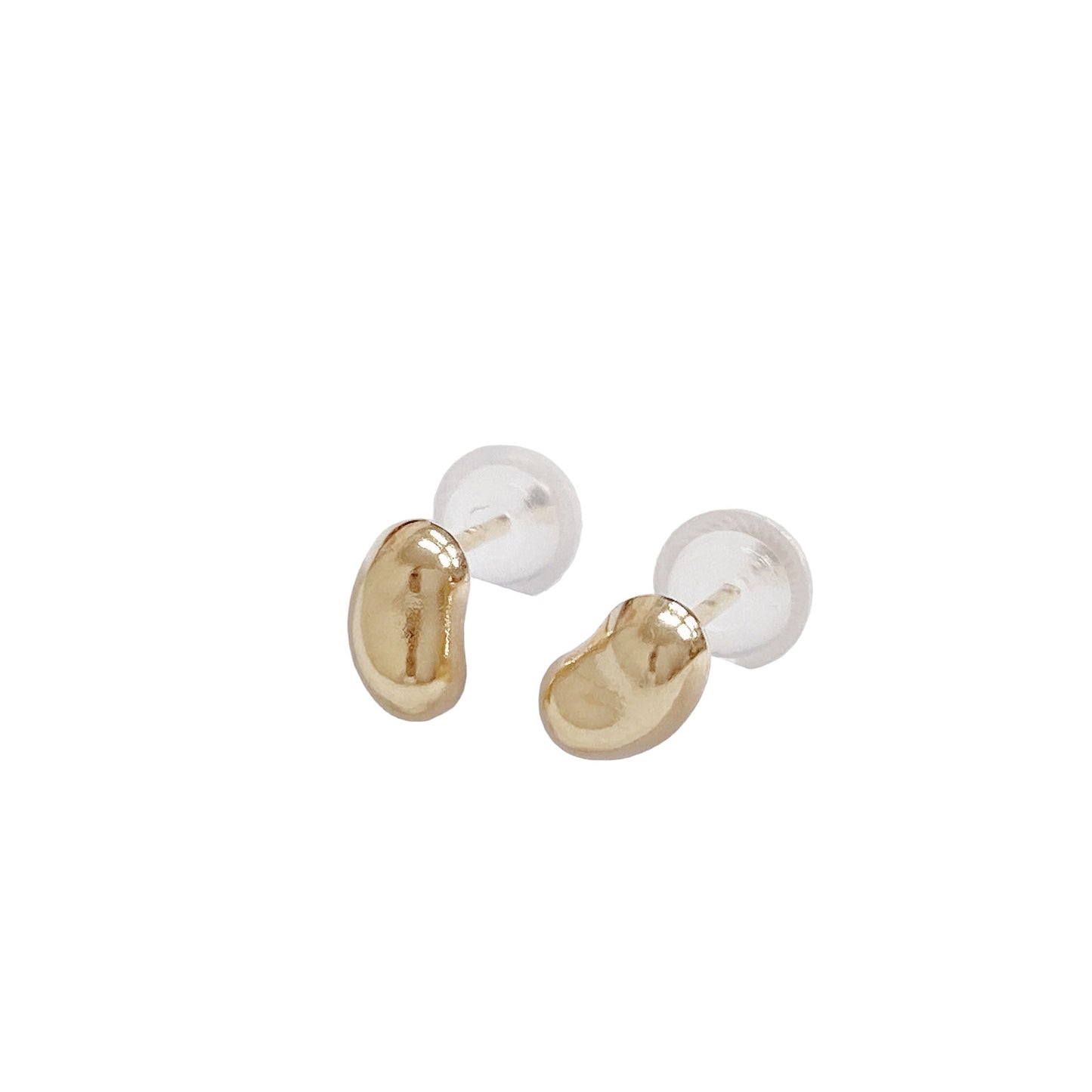 10K Yellow Gold Hana And Ruri Bean motif pierced earrings