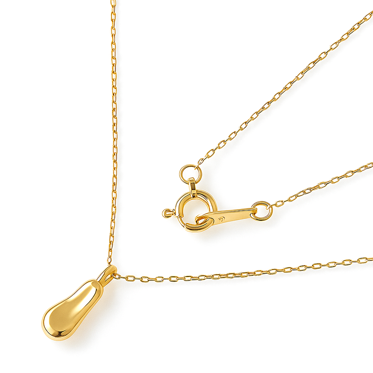 10K Bean Motif Pendant Necklace