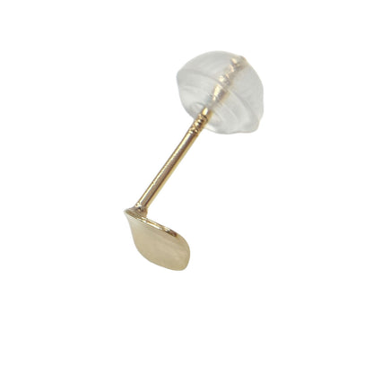 10K Yellow Gold square curve pierced earrings