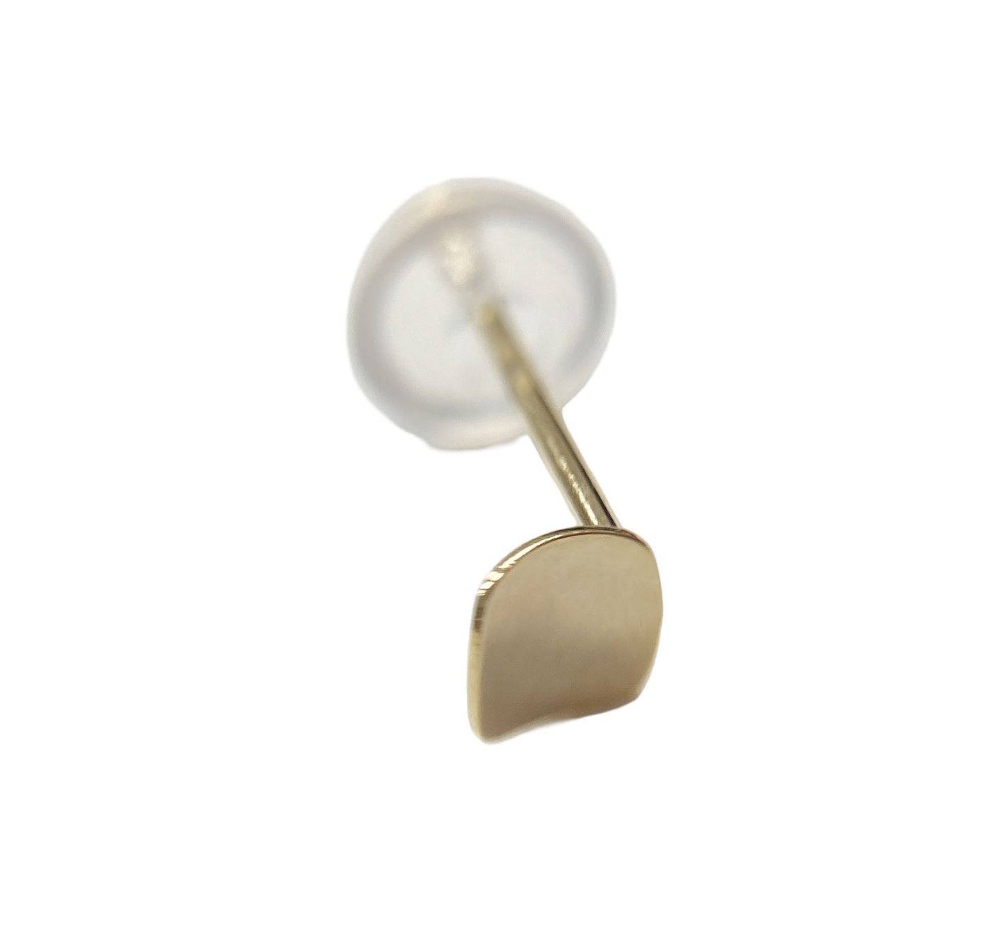 10K Yellow Gold square curve pierced earrings