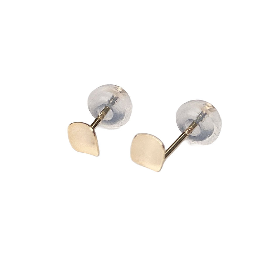 10K Yellow Gold square curve pierced earrings
