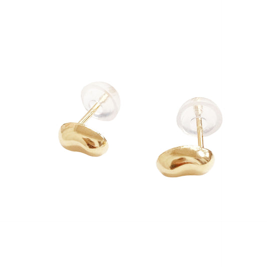10K Yellow Gold Hana And Ruri Bean motif pierced earrings