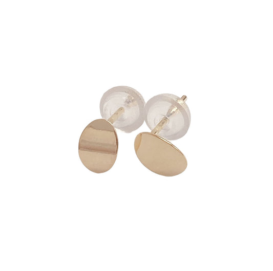 10K Yellow Gold Hana And Ruri Oval curved motif pierced earrings